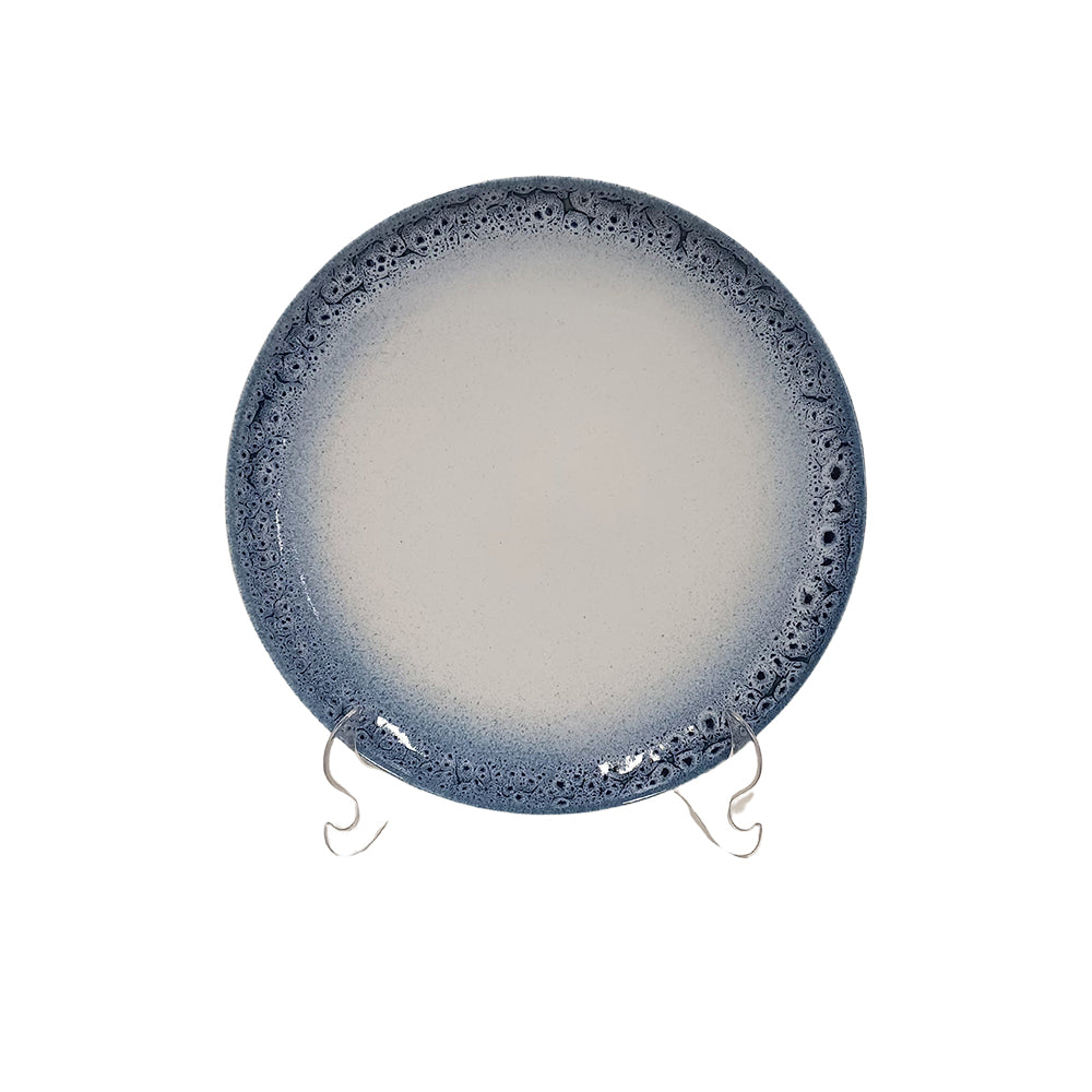 Conjunto de 6 Pratos em Porcelana Branco e Azul