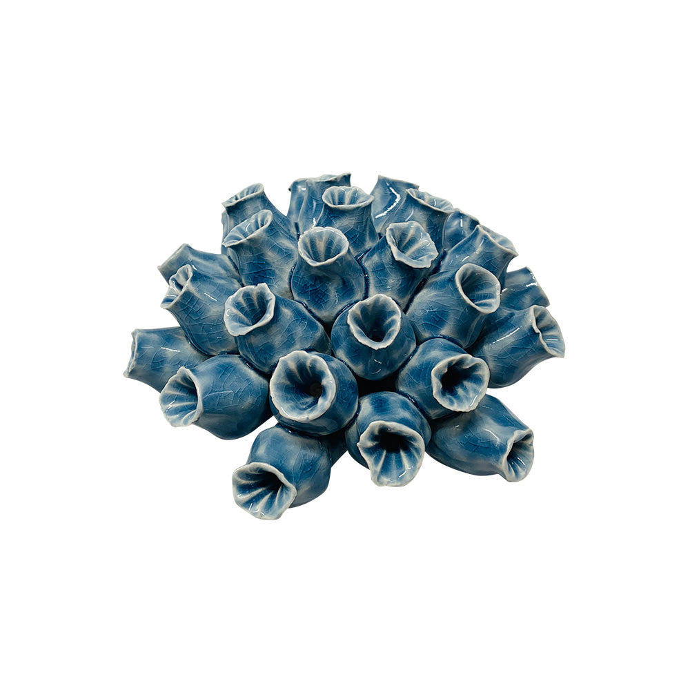 Coral Decorativo em Cerâmica Azul