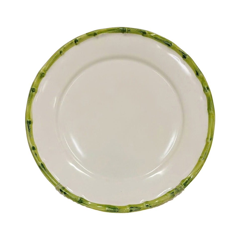 Set 6 pratos rasos bambu flat verde