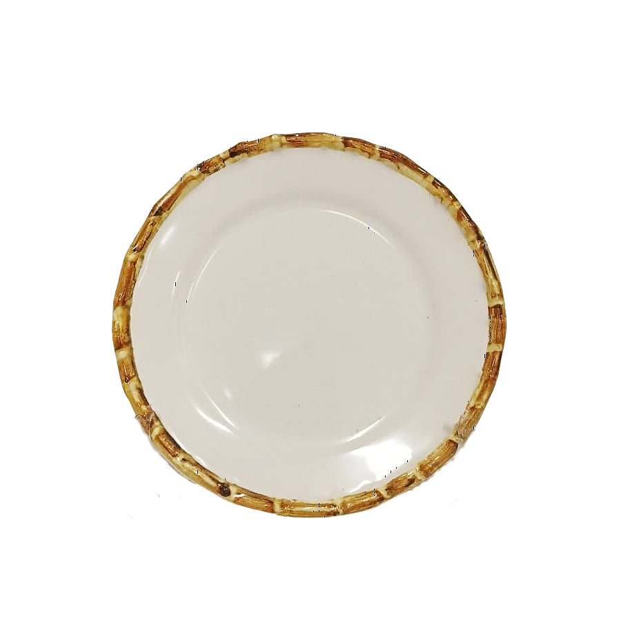 Set 6 pratos sobremesa bambu flat naturall