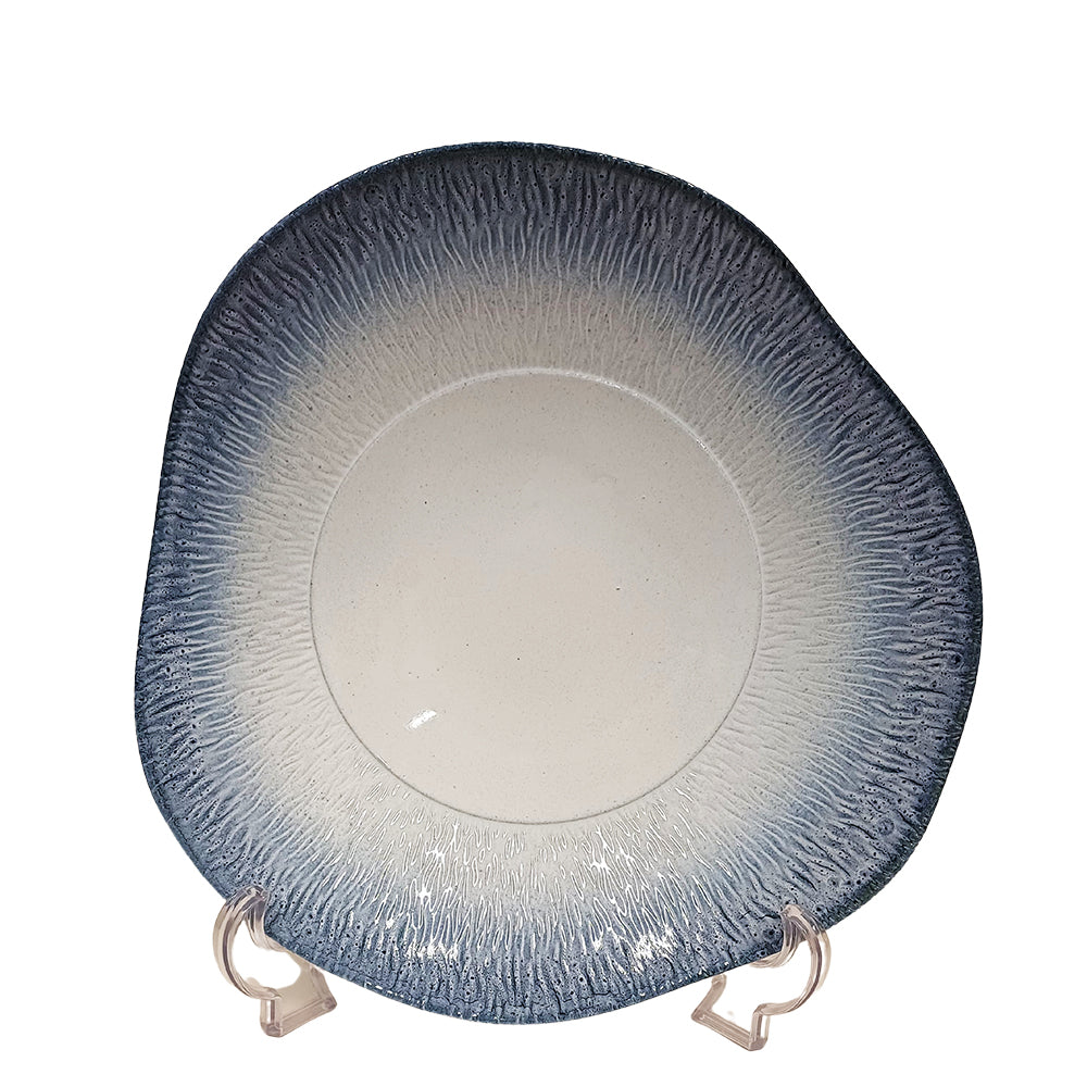 Saladeira Porcelana Branco e Azul