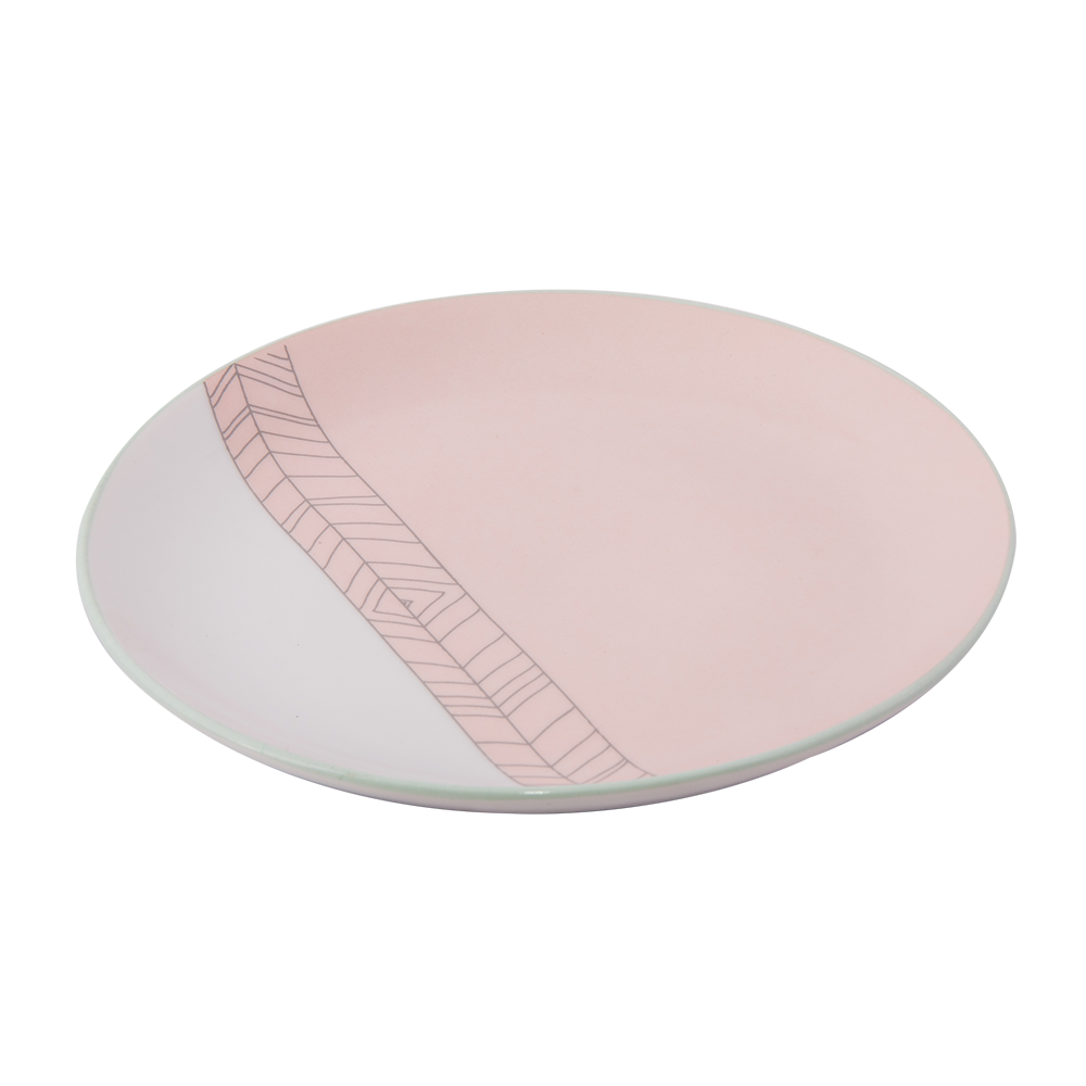Prato Sobremesa Porcelana Half Rosa