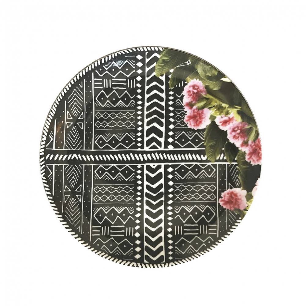 Prato de Sobremesa Porcelana Estampa
