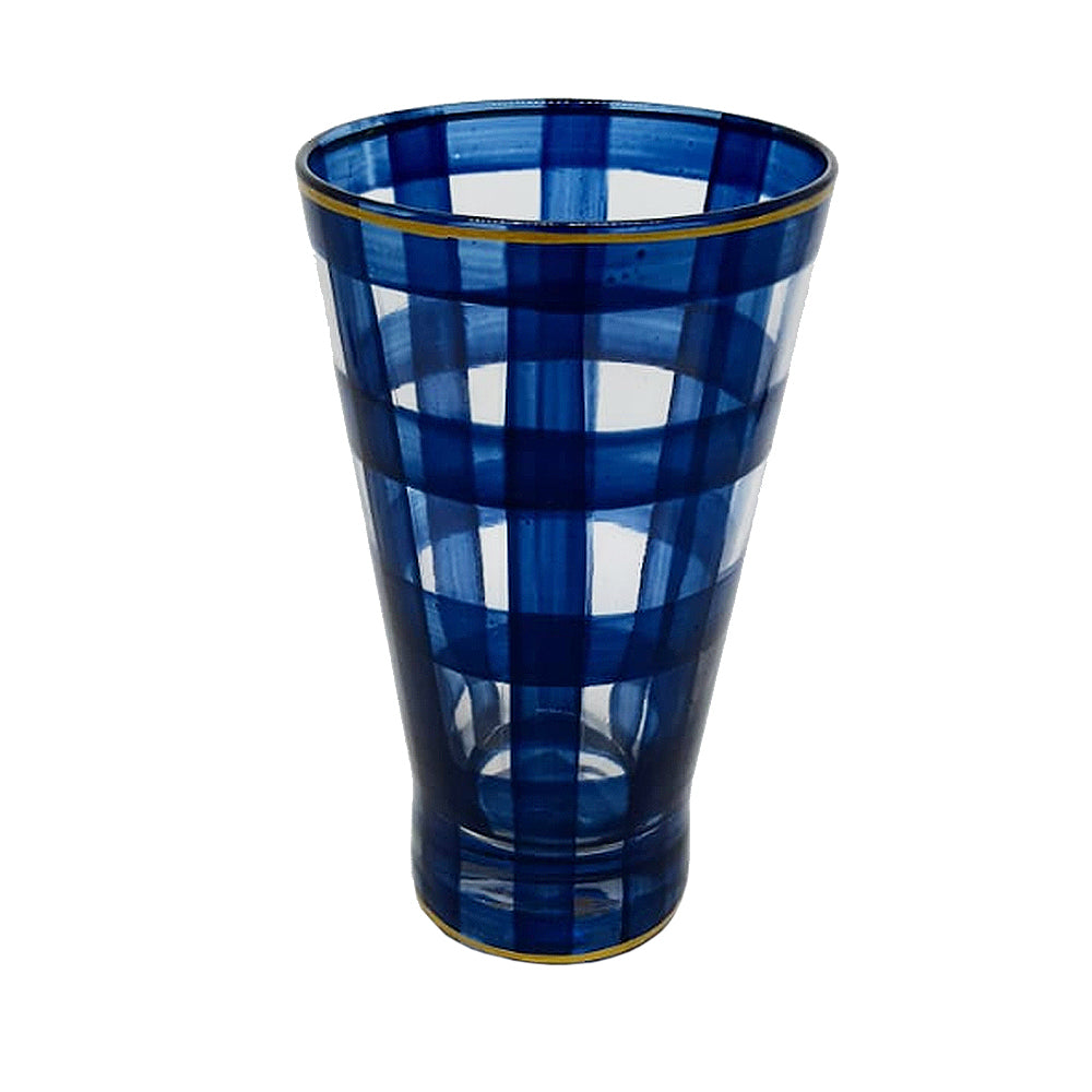 Set 2 copos Alto Xadrez Azul Marinho