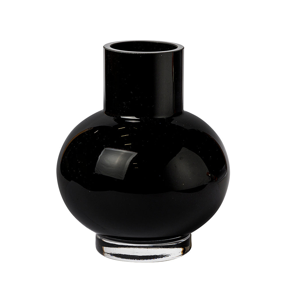 Vaso Vidro Preto Bojudo