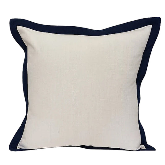 Almofada  Linho Biocolor Abas Marinho e Cru