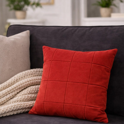 Almofada Patchwork Lona Vermelha