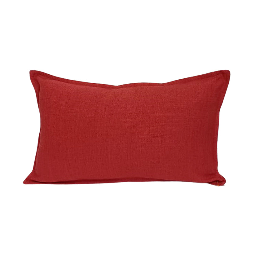 Almofada Retangular Pesponto Vermelho.