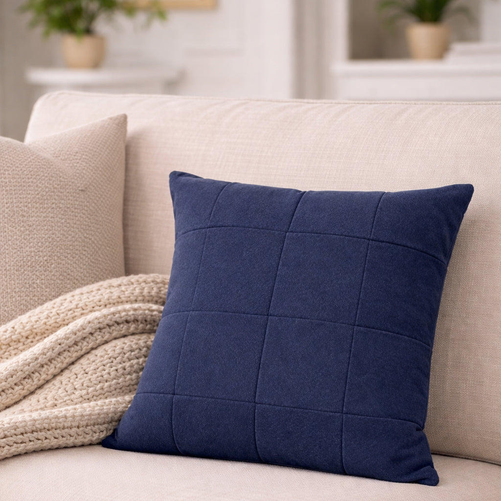 Almofada Patchwork Lona Azul