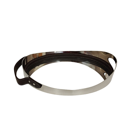 Bandeja Aço Inoxidável Couro