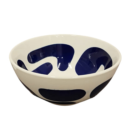 Bowl em Cerâmica Branco e Azul