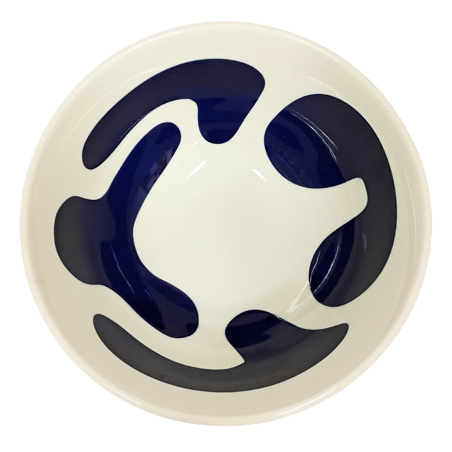 Bowl em Cerâmica Branco e Azul