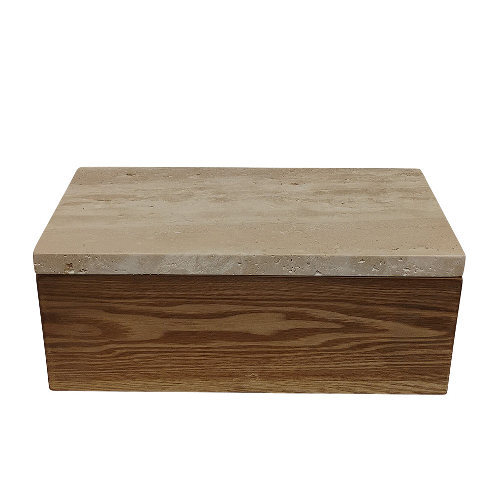 Caixa Madeira Natural e Travertino G