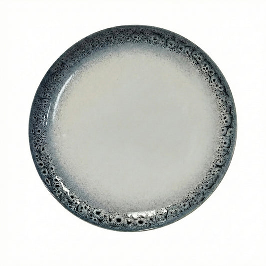 Conjunto de 6 Pratos em Porcelana Branco e Azul