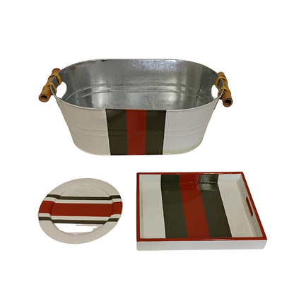 Bandeja Retangular Madeira Laqueada