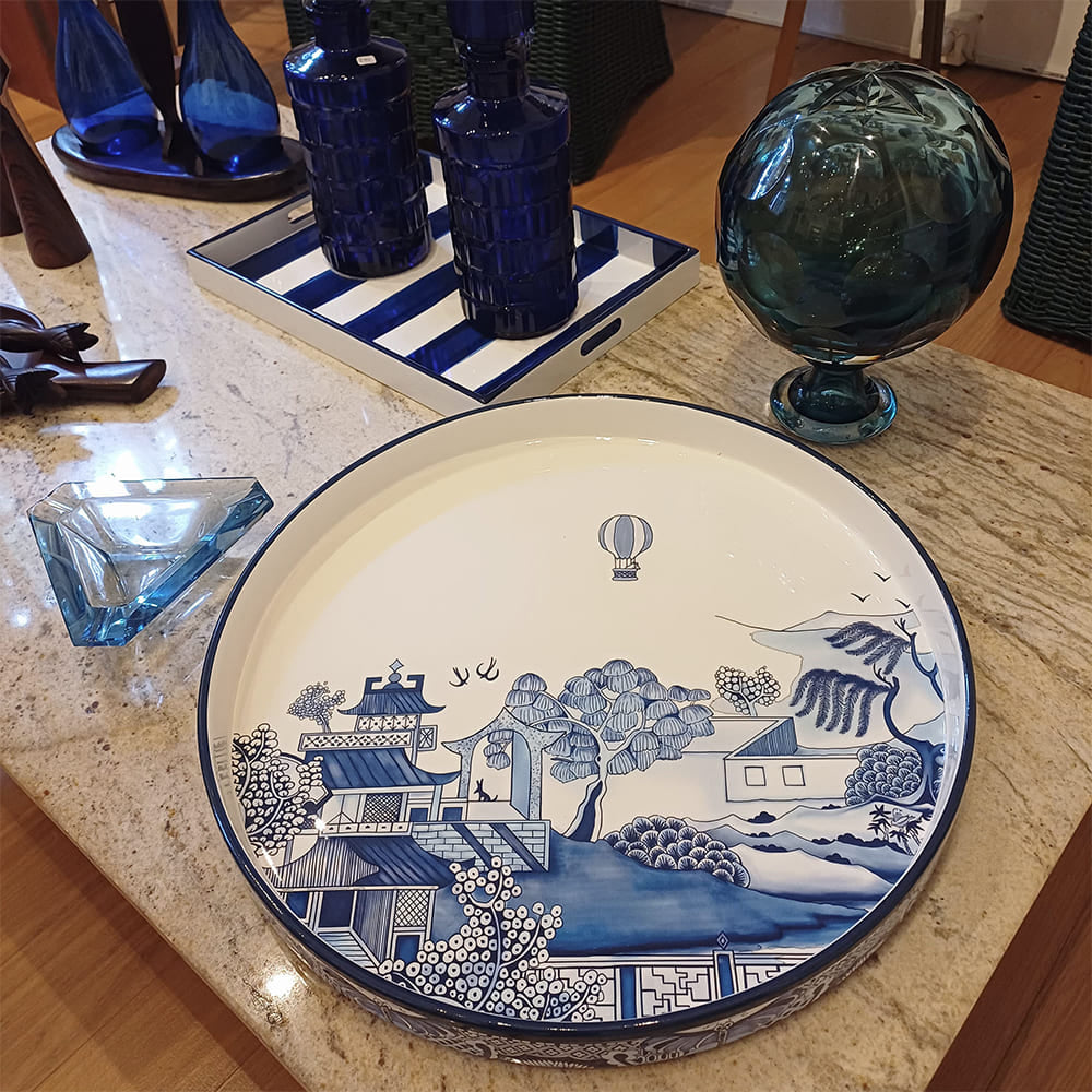 Prato Cerâmica Chinoiserie