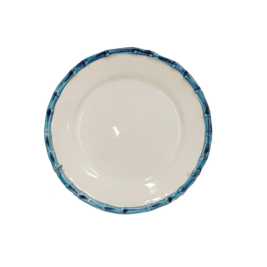 Set 6 pratos sobremesa bambu flat azul