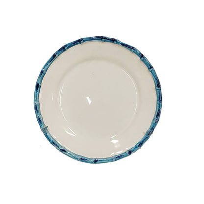 Set 6 pratos sobremesa bambu flat azul