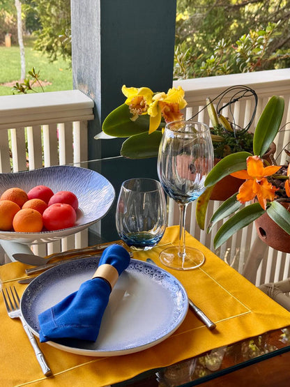 Conjunto 6 Taças Transparentes com Azul