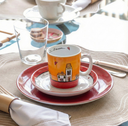 Set 2 Xicaras Casinha Vermelha