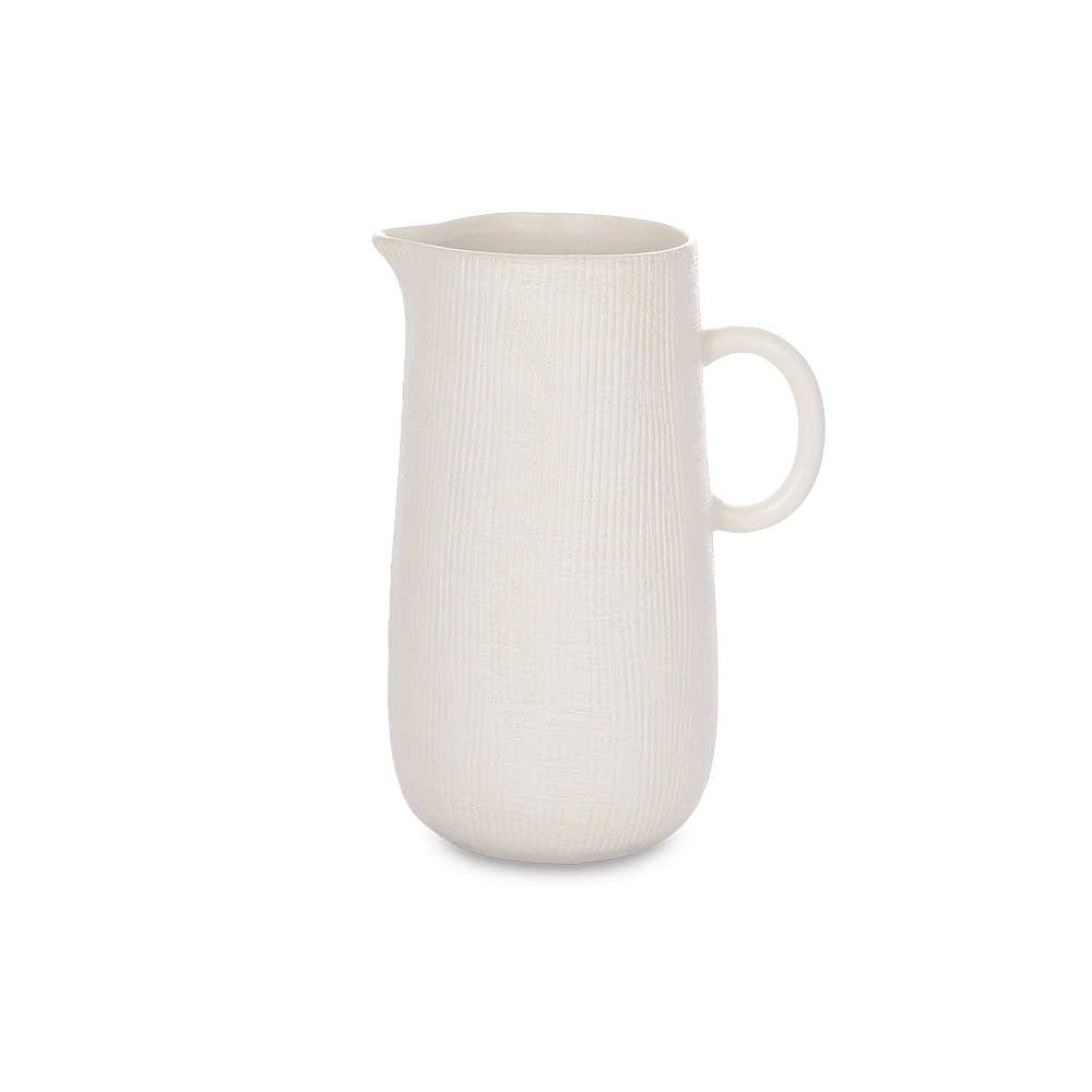 Jarra Decorativa Ceramica Branca Textura