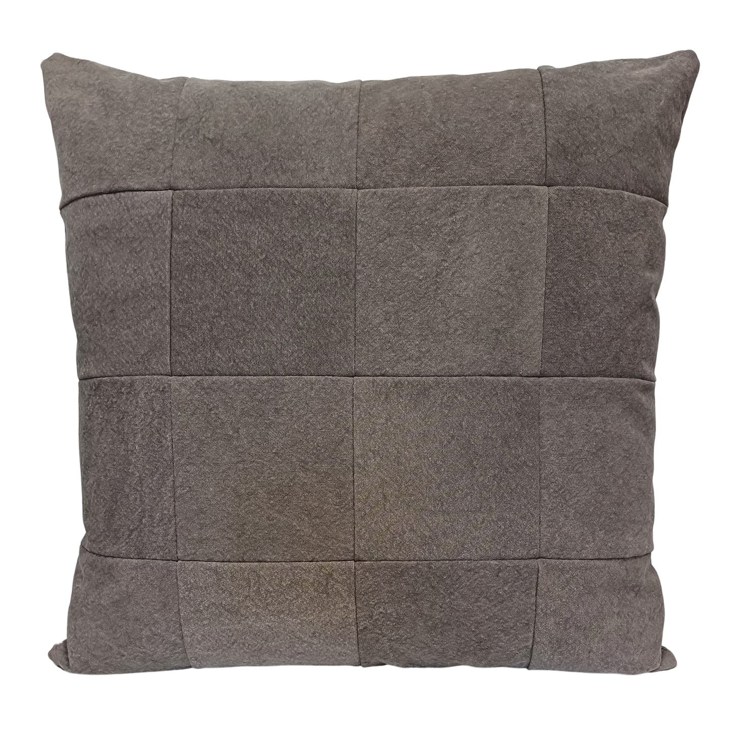 Almofada Patchwork Lona Cinza