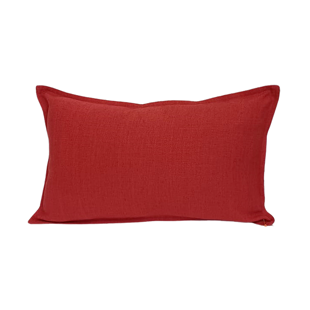 Almofada Retangular Pesponto Vermelho.