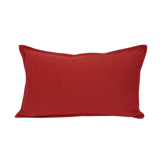 Almofada Retangular Pesponto Vermelho.