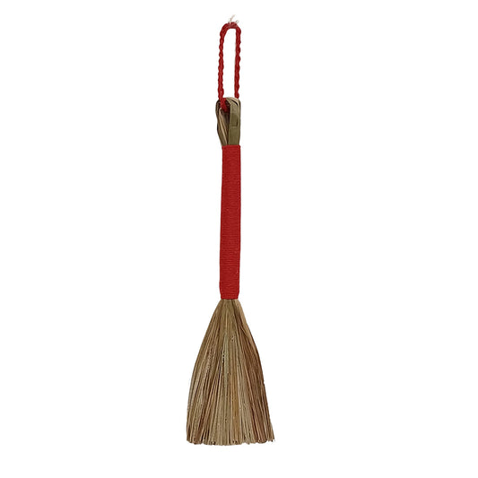 Vassoura Decorativa Fibra Taboa Vermelha