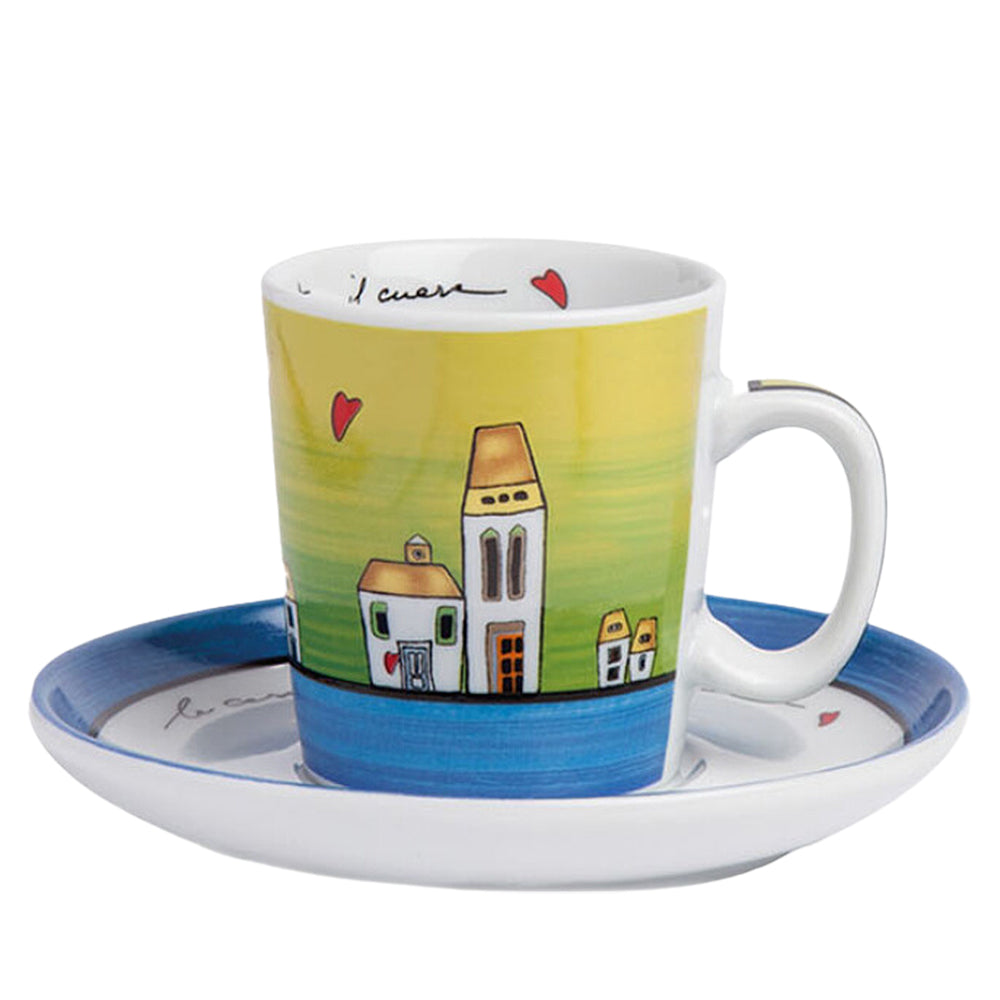 Set 2 Xícaras Casinha Azul