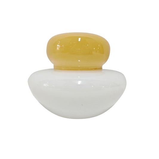 Mini Garrafa em Vidro Decorativa Amarela e Branco