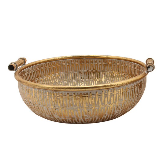 Cachepot em Metal Dourado G