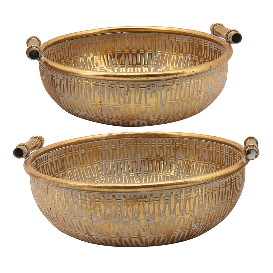 Cachepot em Metal Dourado G