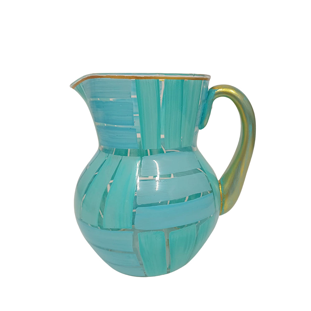 Jarra Palha Azul Celeste e Turquesa