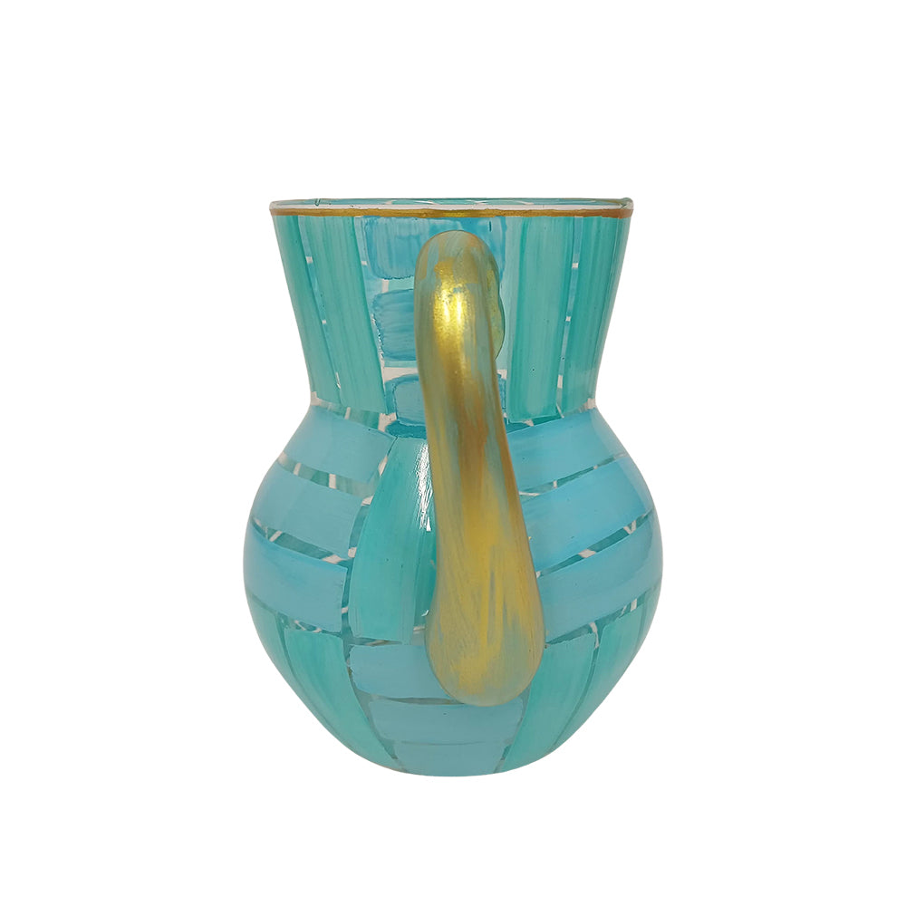 Jarra Palha Azul Celeste e Turquesa