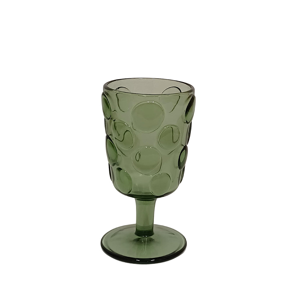 Conjunto de 6 Taças de Vidro Bolhas Verdes - 260 ml