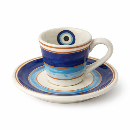 Conjunto de 6 Xícaras de Chá com Pires Olho Grego