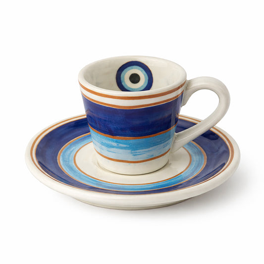Conjunto de 6 Xícaras de Chá com Pires Olho Grego
